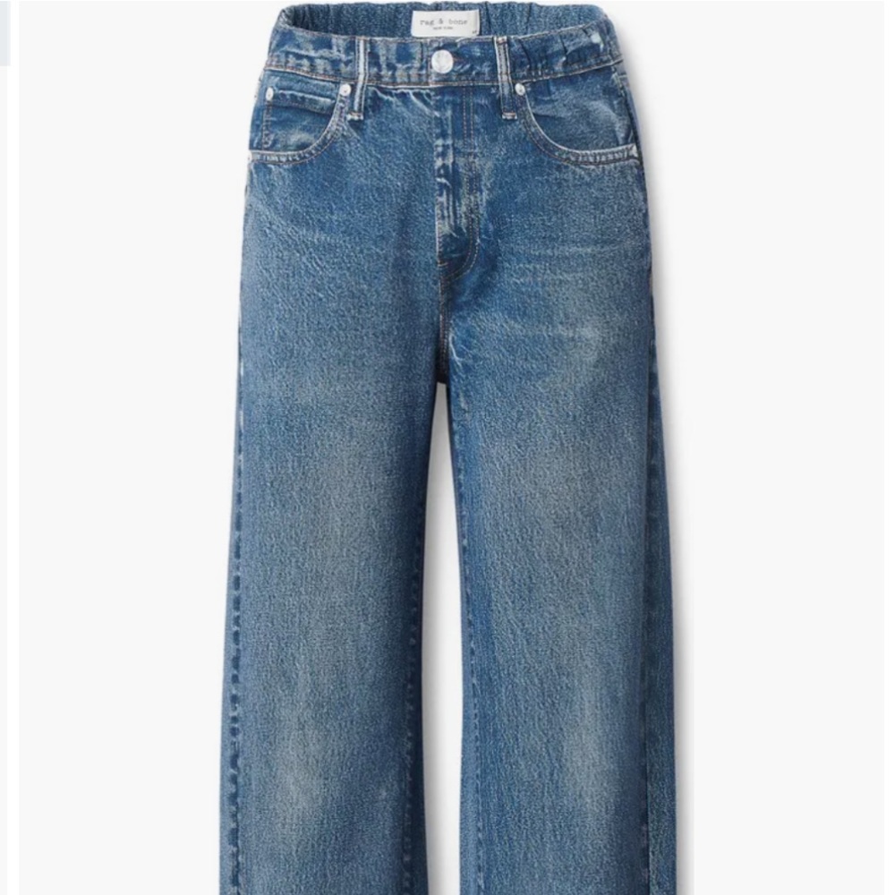 rag & bone Blue Miramar wide leg printed Jeans